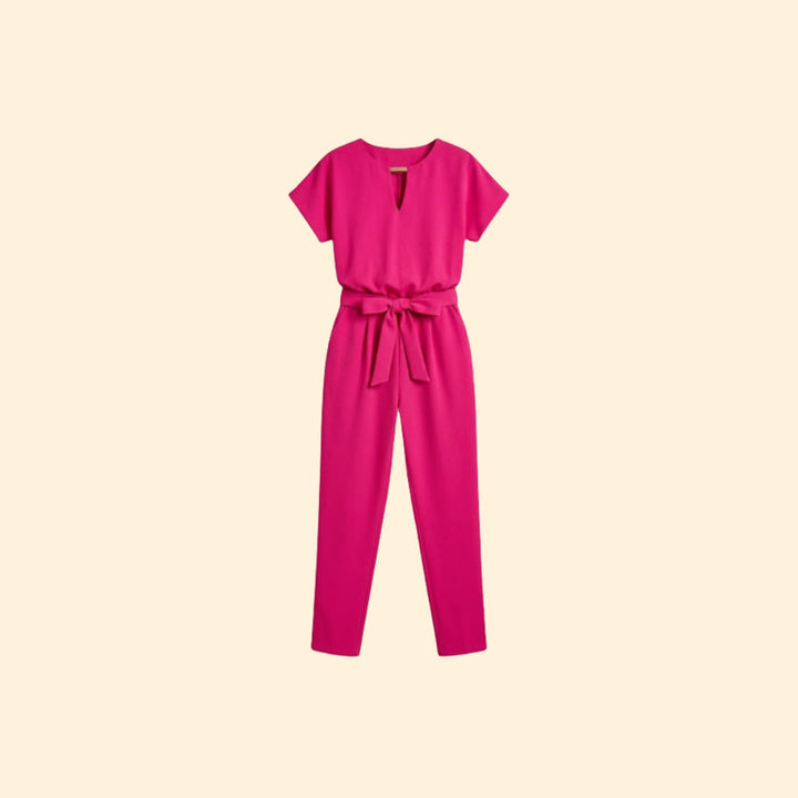 Women’s Elegant Jumpsuit with Belted Waist