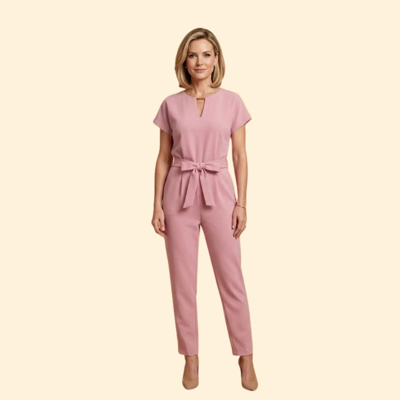 Women’s Elegant Jumpsuit with Belted Waist