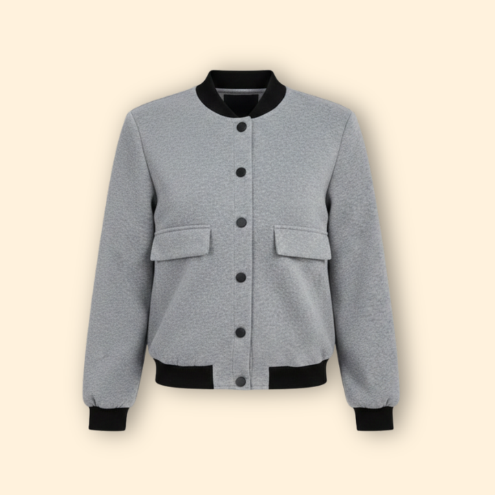 Women’s Bomber Jacket with Ribbed Cuffs and Hem