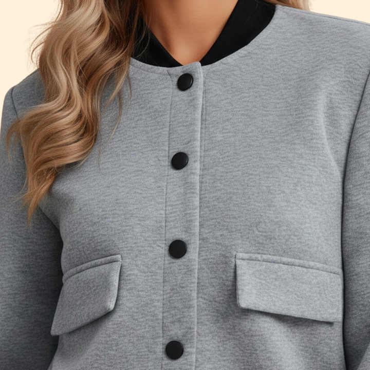 Women’s Bomber Jacket with Ribbed Cuffs and Hem