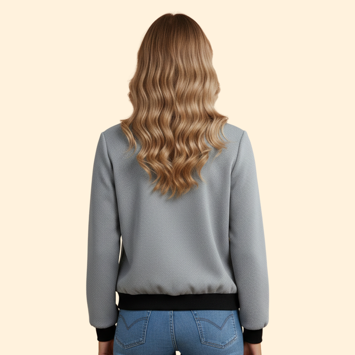 Women’s Bomber Jacket with Ribbed Cuffs and Hem