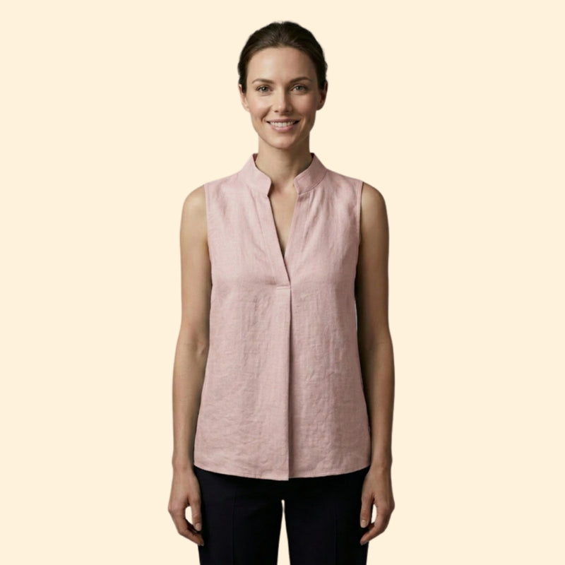 Women’s Casual Blouse with Mandarin Neckline