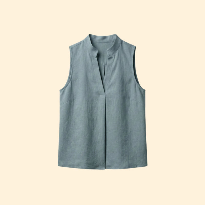 Women’s Casual Blouse with Mandarin Neckline