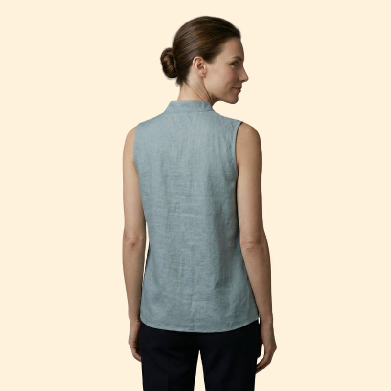 Women’s Casual Blouse with Mandarin Neckline