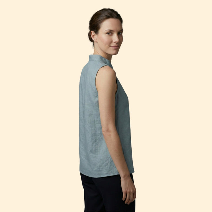 Women’s Casual Blouse with Mandarin Neckline