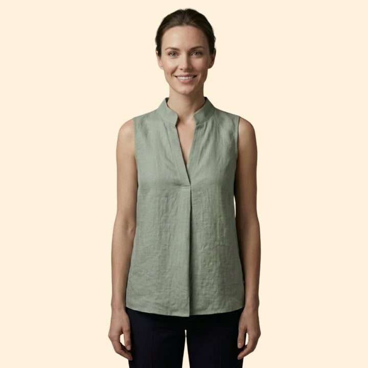 Women’s Casual Blouse with Mandarin Neckline