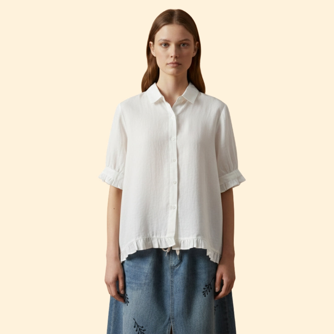 Women’s Casual Blouse with Ruffled Detail