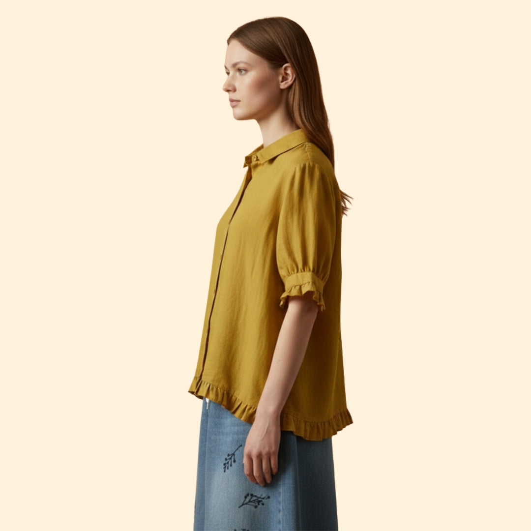 Women’s Casual Blouse with Ruffled Detail