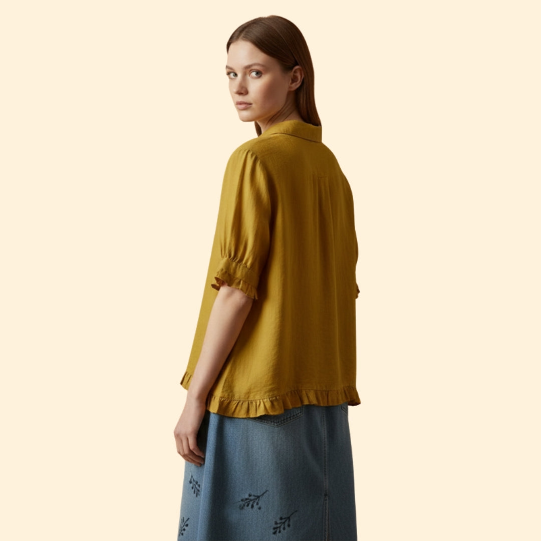 Women’s Casual Blouse with Ruffled Detail