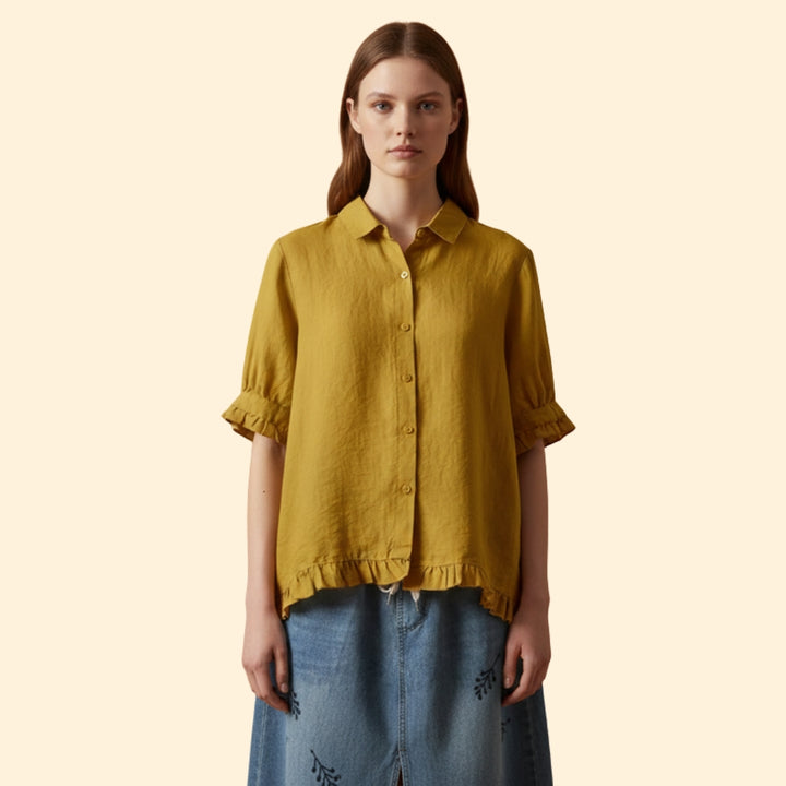 Women’s Casual Blouse with Ruffled Detail