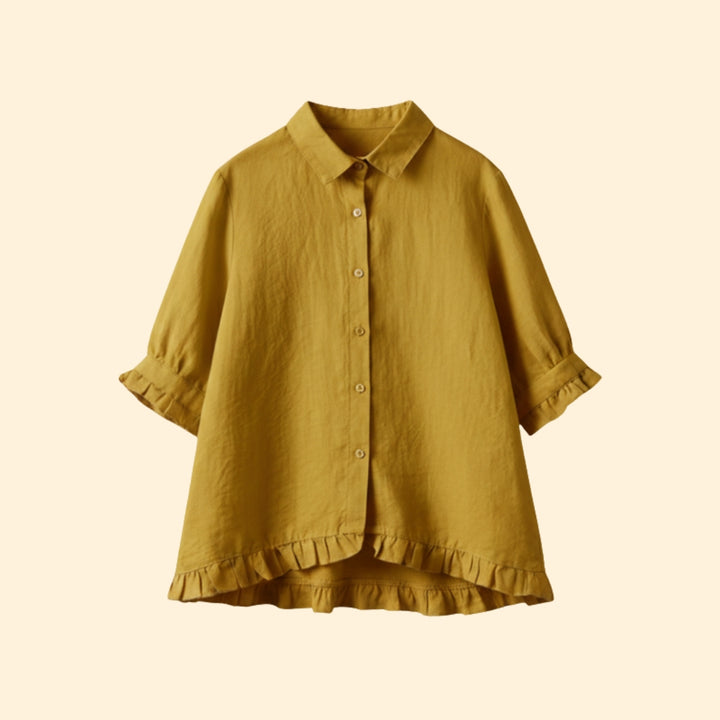 Women’s Casual Blouse with Ruffled Detail