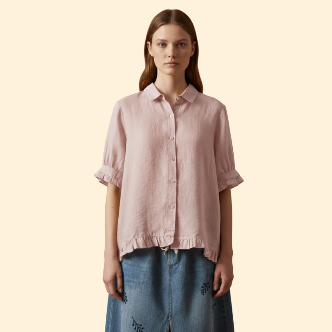 Women’s Casual Blouse with Ruffled Detail