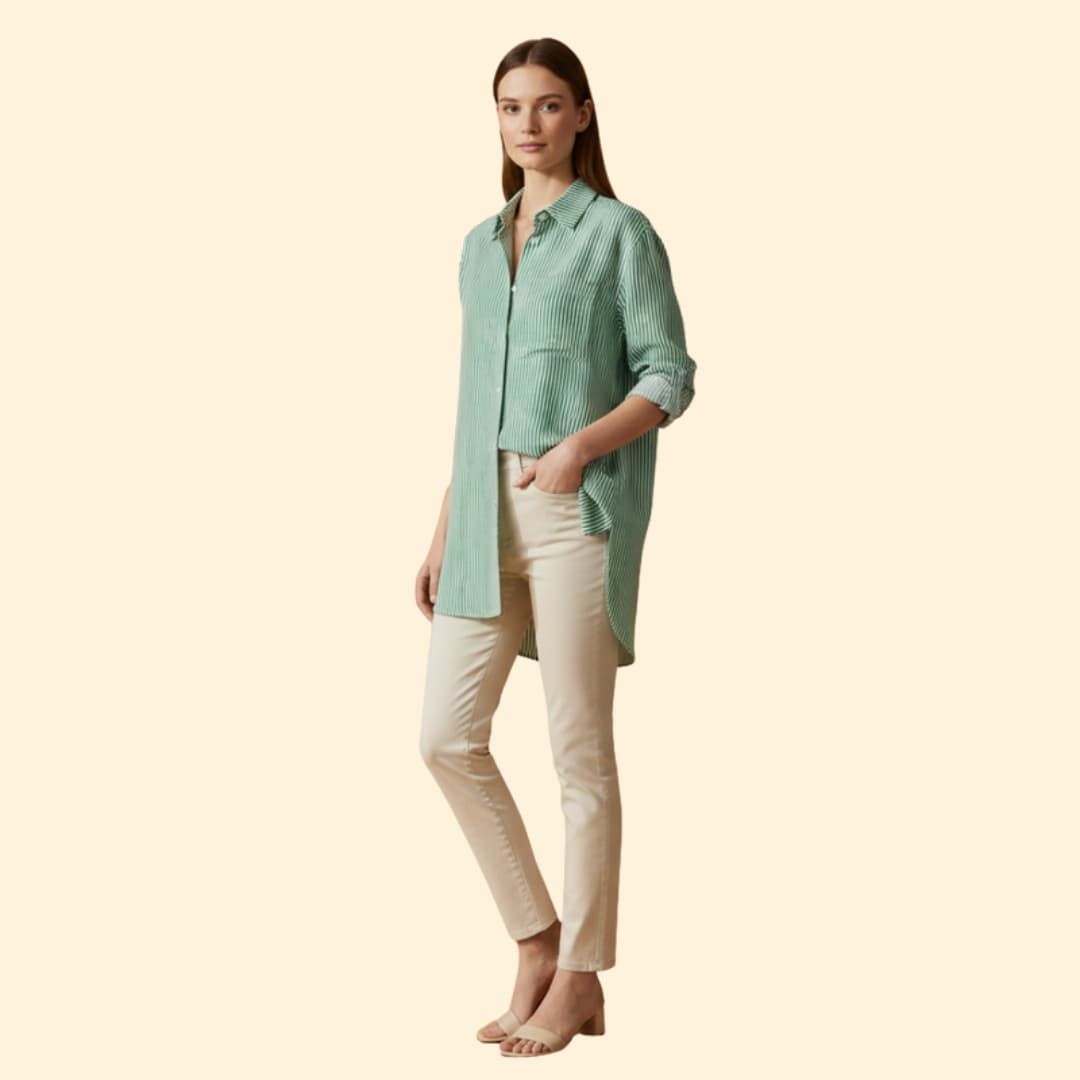 Women’s Casual Blouse with Striped Design