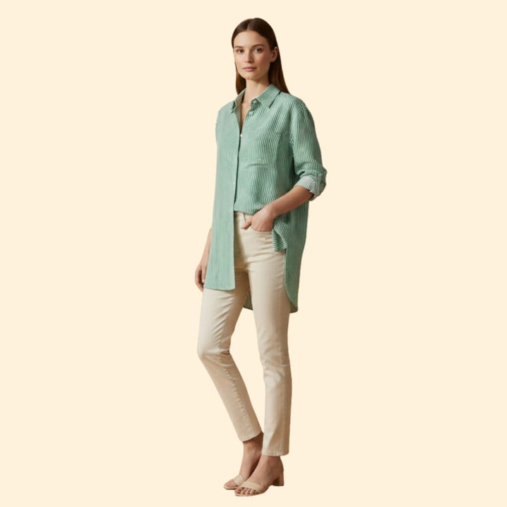 Women’s Casual Blouse with Striped Design