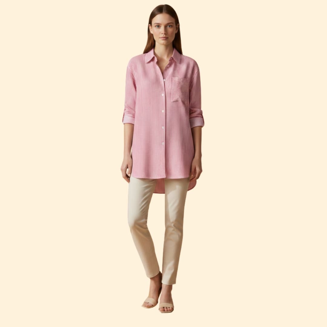Women’s Casual Blouse with Striped Design