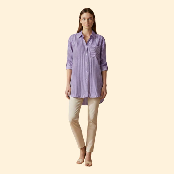 Women’s Casual Blouse with Striped Design