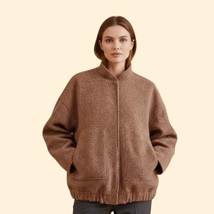 Women’s Casual Bomber Jacket with Front Pockets