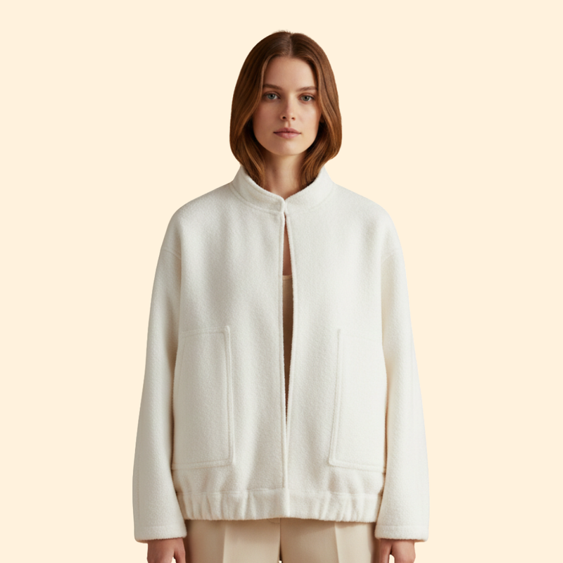 Women’s Casual Bomber Jacket with Front Pockets