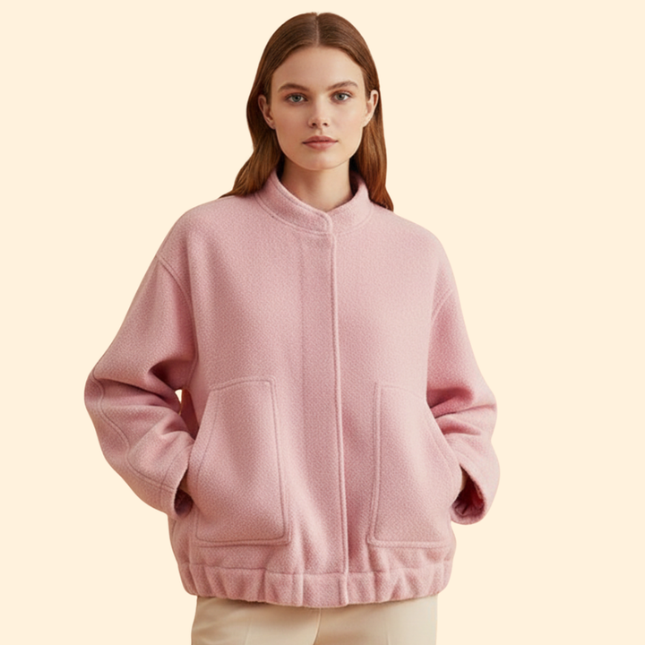Women’s Casual Bomber Jacket with Front Pockets
