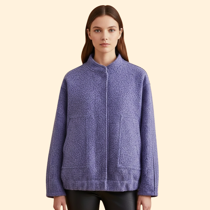 Women’s Casual Bomber Jacket with Front Pockets