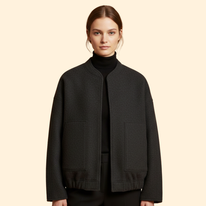 Women’s Casual Bomber Jacket with Front Pockets