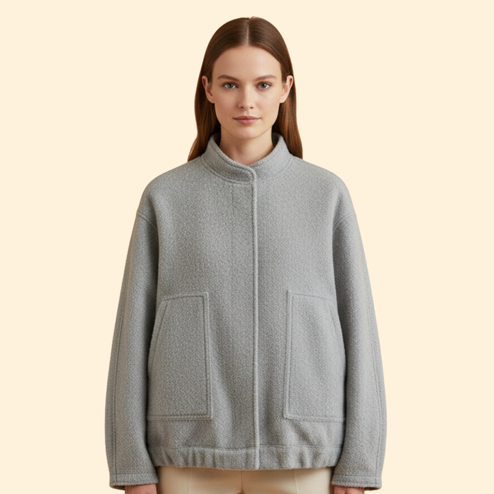 Women’s Casual Bomber Jacket with Front Pockets