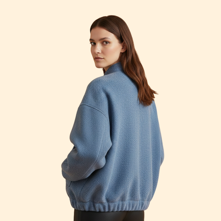 Women’s Casual Bomber Jacket with Front Pockets
