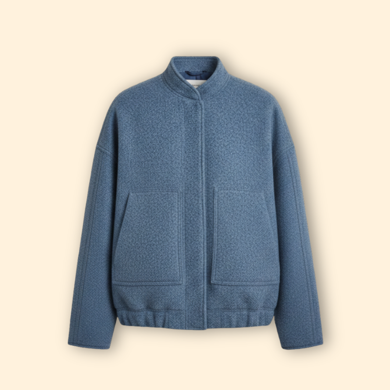 Women’s Casual Bomber Jacket with Front Pockets