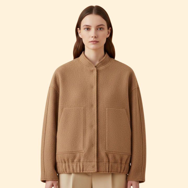 Women’s Casual Bomber Jacket with Front Pockets