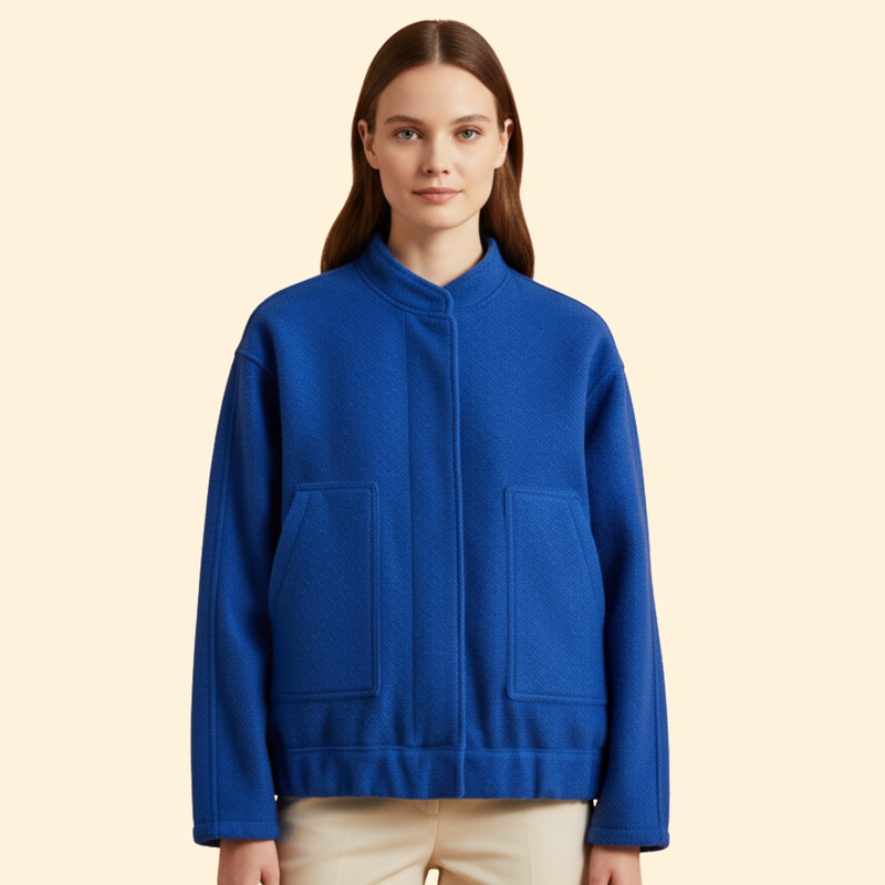 Women’s Casual Bomber Jacket with Front Pockets