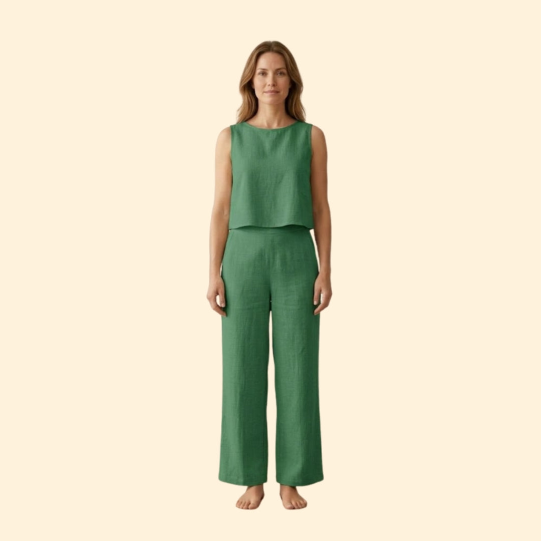Women’s Casual Crop Top and Pants Set
