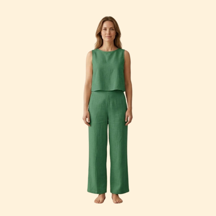 Women’s Casual Crop Top and Pants Set
