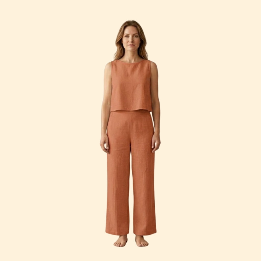 Women’s Casual Crop Top and Pants Set