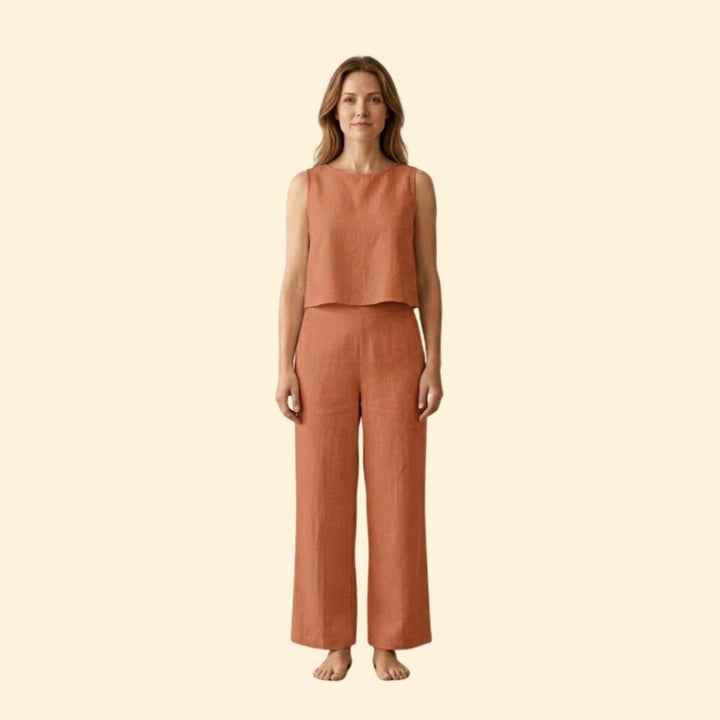 Women’s Casual Crop Top and Pants Set