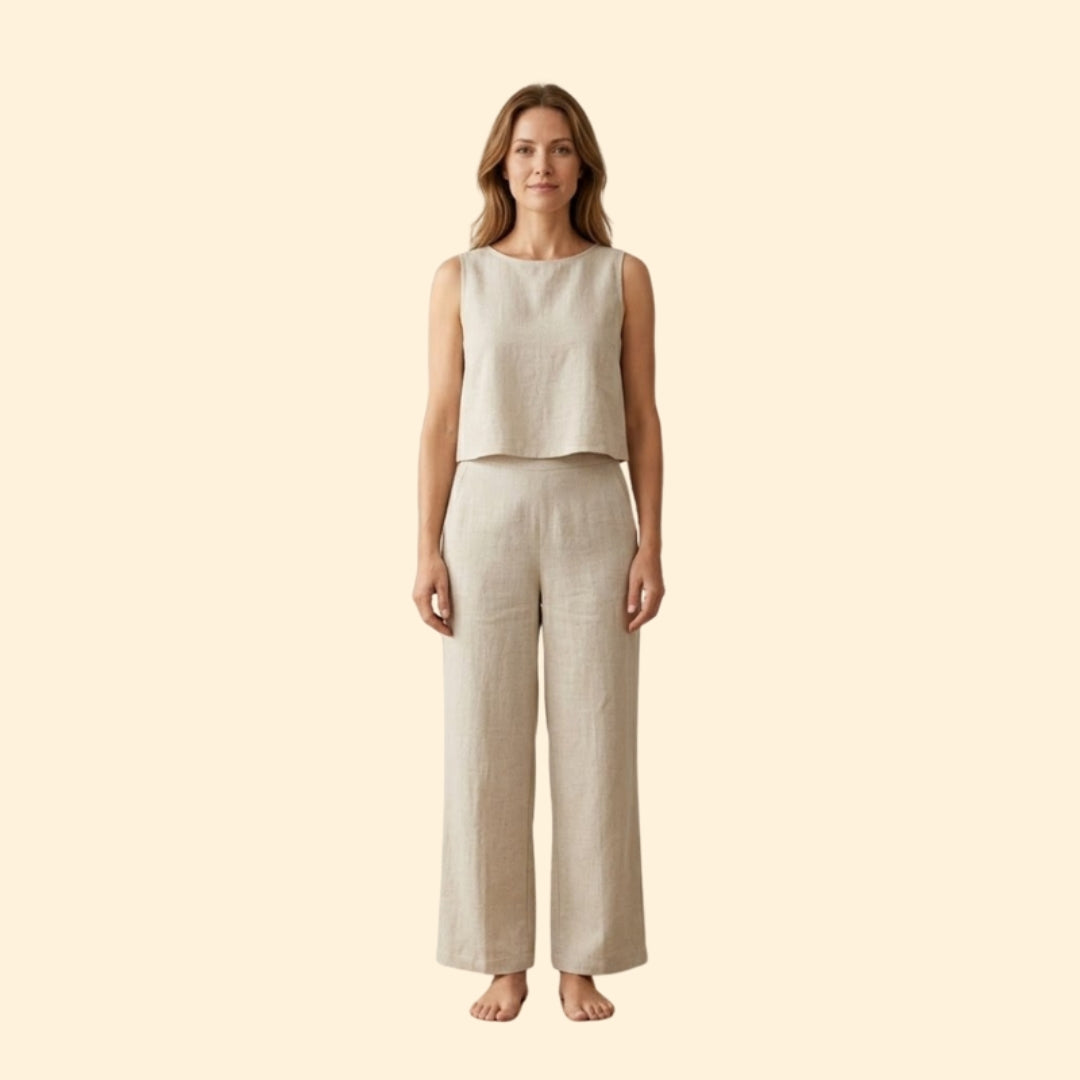 Women’s Casual Crop Top and Pants Set