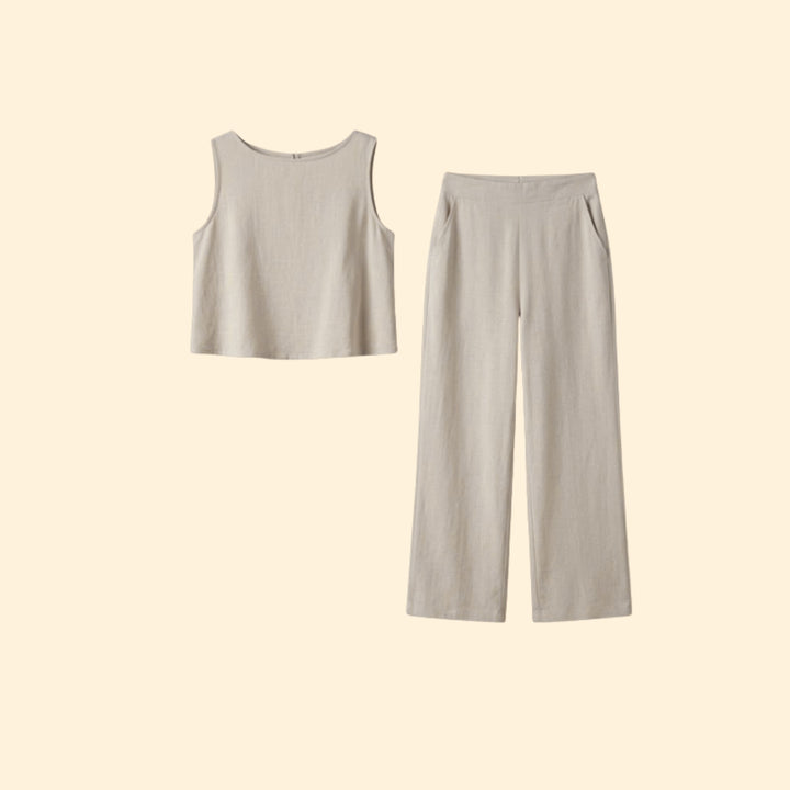 Women’s Casual Crop Top and Pants Set
