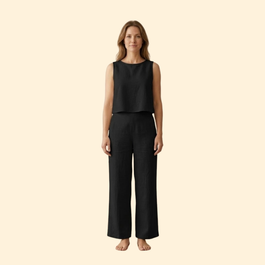 Women’s Casual Crop Top and Pants Set