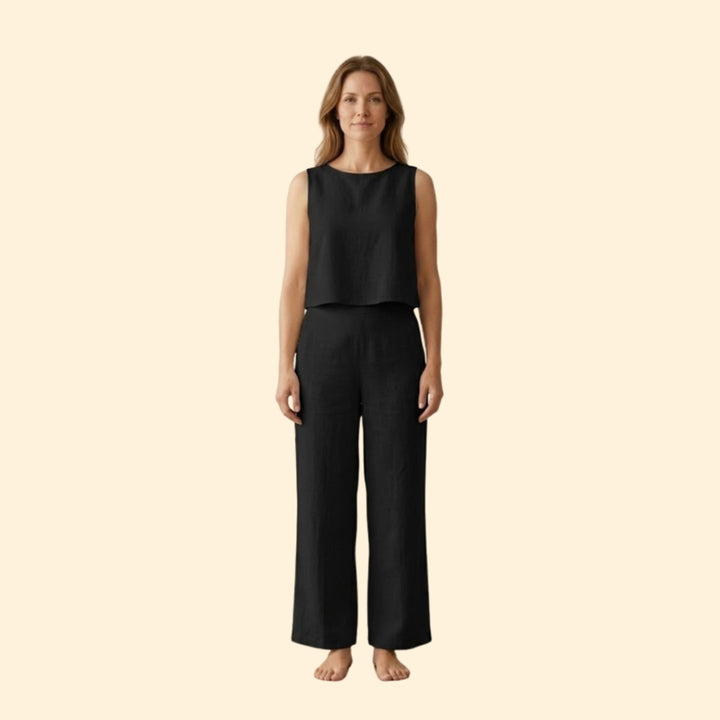 Women’s Casual Crop Top and Pants Set