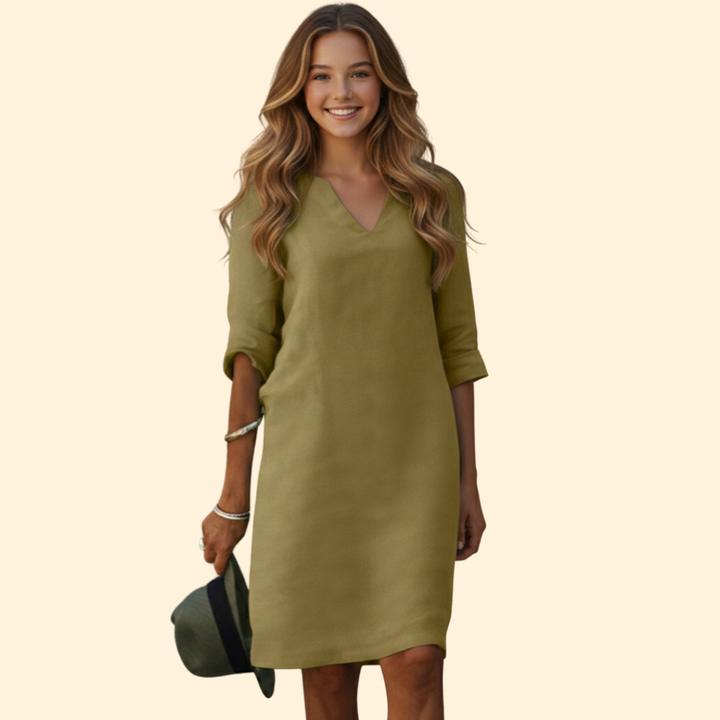 Women’s Casual Dress Simple V-Neckline