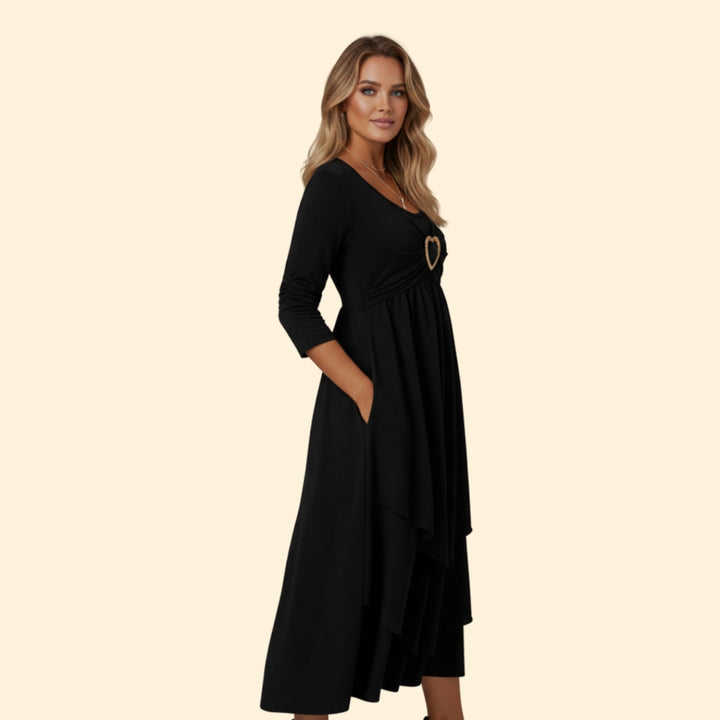 Women’s Casual Dress with Heart Shaped Accent