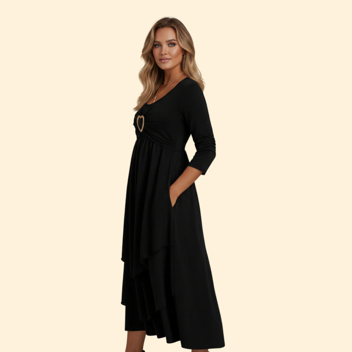 Women’s Casual Dress with Heart Shaped Accent