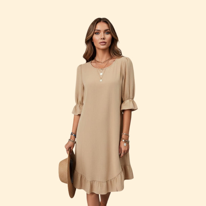 Women’s Casual Dress with Puff Sleeves