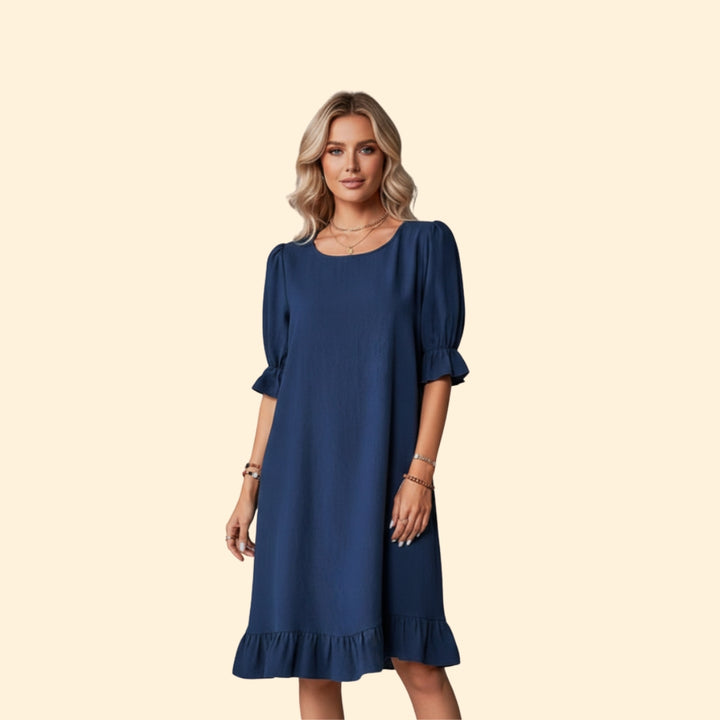 Women’s Casual Dress with Puff Sleeves
