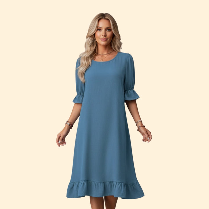Women’s Casual Dress with Puff Sleeves