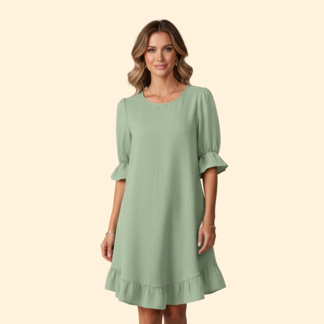 Women’s Casual Dress with Puff Sleeves