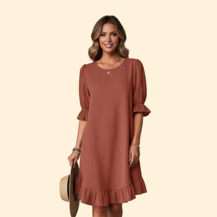 Women’s Casual Dress with Puff Sleeves