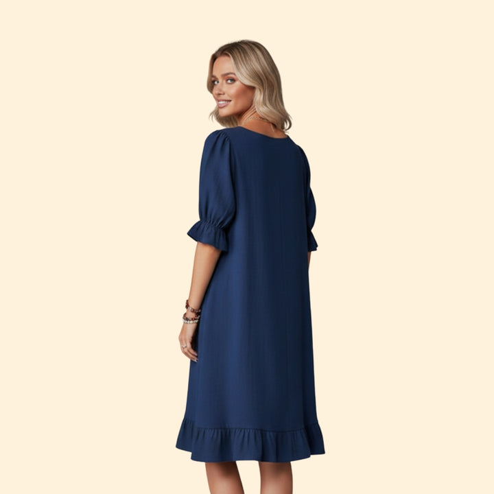 Women’s Casual Dress with Puff Sleeves