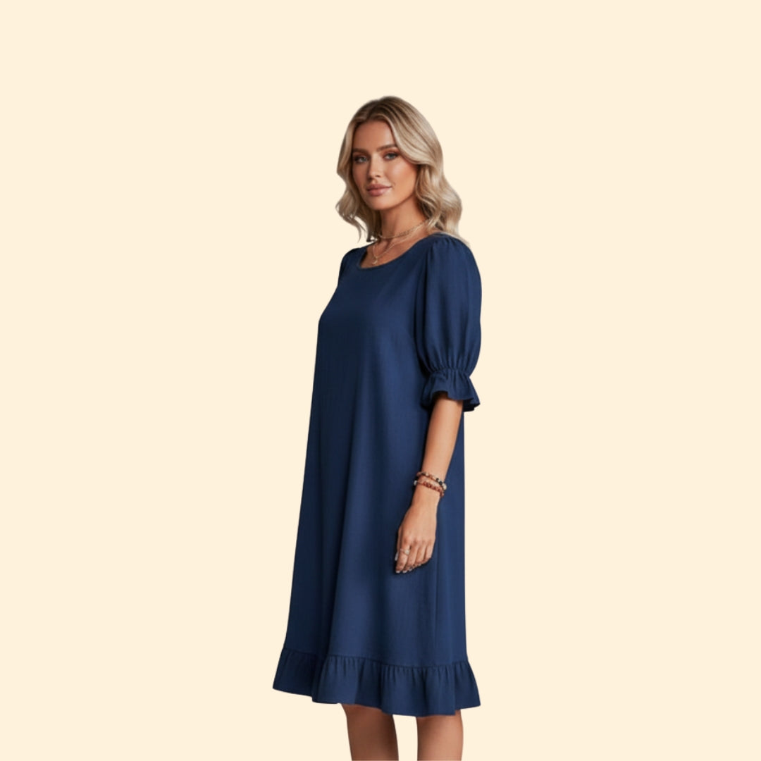Women’s Casual Dress with Puff Sleeves
