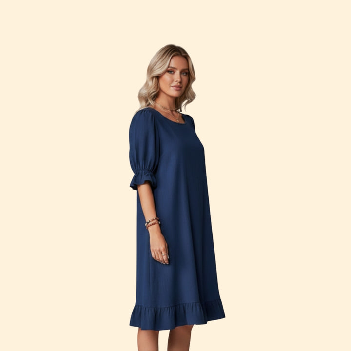 Women’s Casual Dress with Puff Sleeves