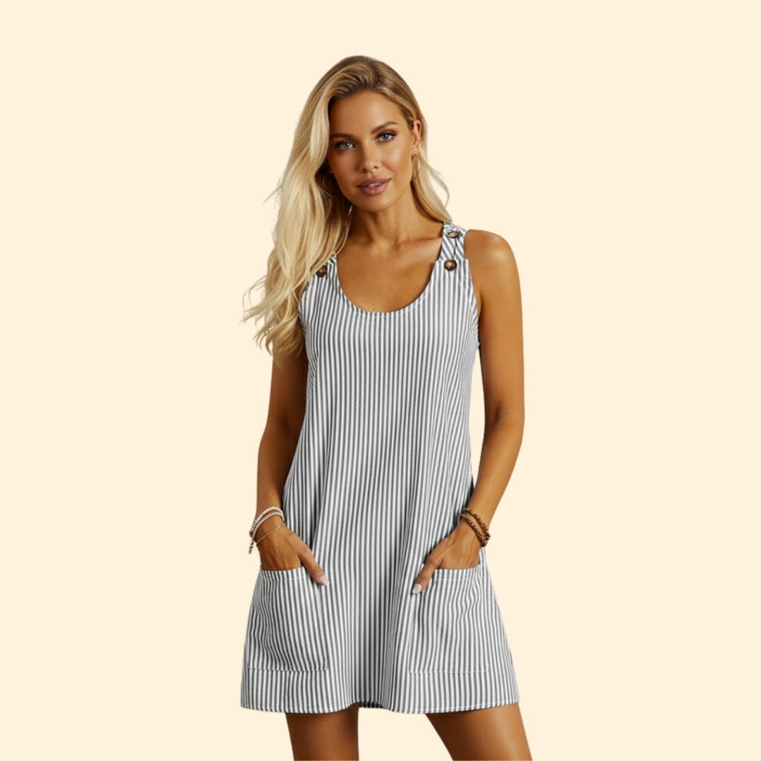 Women’s Casual Dress with Stripe Pattern